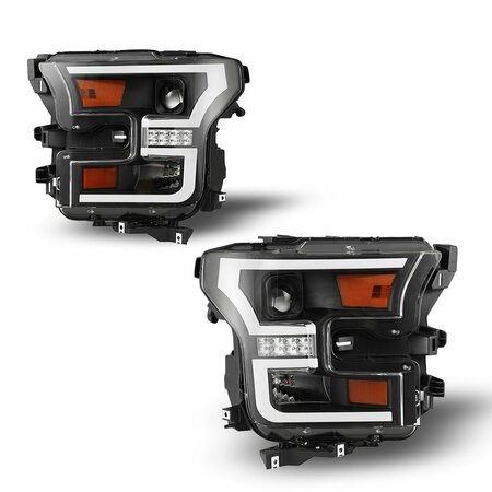 WINJET Projector Drl Head Light - Black/Clear CHWJ-0427-B